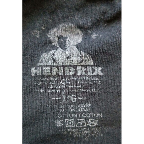 Jimi Hendrix Psychedelic T-Shirt Men's Large Black Short Sleeve - Picture 3 of 6